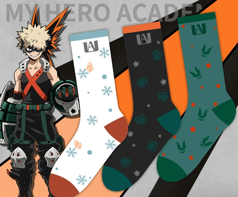 3 типа носки с героями мультфильма Мой герой аниме Izuku Midoriya весна-осень теплые