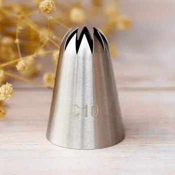 #c10 Large Size Piping Nozzle Cake Cream Decoration Stainless Steel Icing Tips Cupcake Pastry Tools 10 Teeth Close Star
#c10 Large Size Piping Nozzle Cake Cream Decoration Stainless Steel Icing Tips Cupcake Pastry Tools 10 Teeth Close Star