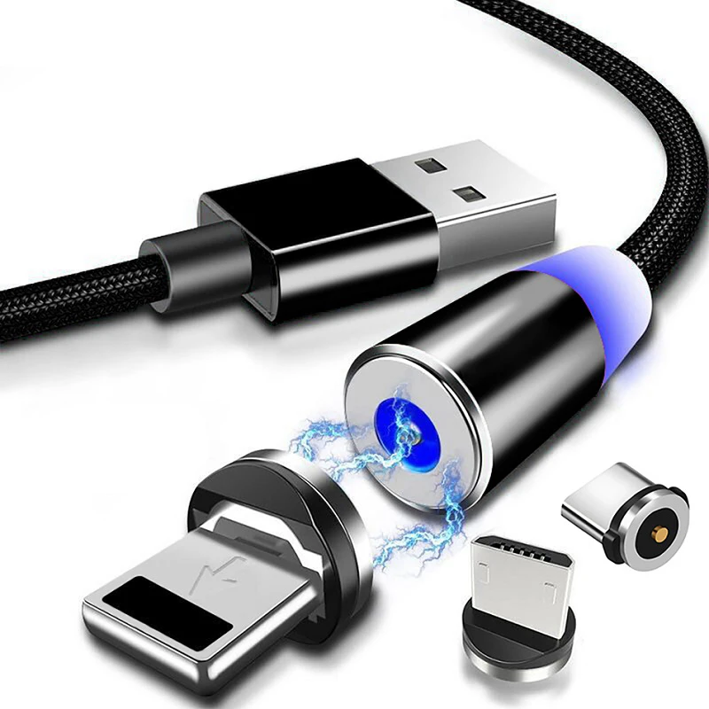 Магнитный зарядный кабель Micro USB Круглый штекер провод для быстрой зарядки шнур