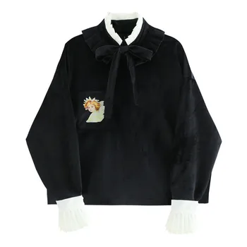 Printing Detachable Collar Sweatshirt Women Velvet Bowknot Pleated Collar Patchwork Long Sleeve Female Autumn Sweatshirt Tops
Printing Detachable Collar Sweatshirt Women Velvet Bowknot Pleated Collar Patchwork Long Sleeve Female Autumn Sweatshirt Tops