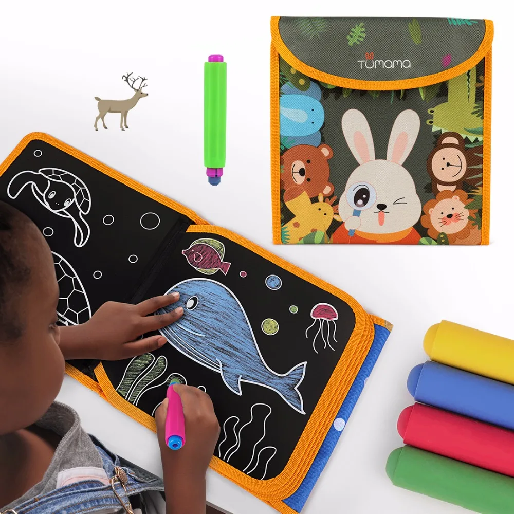 Tumama Portable Soft Chalk Board Drawing Book Animal Marine Life Coloring Book DIY Blackboard Painting Drawing Board with Chalk
Tumama Portable Soft Chalk Board Drawing Book Animal Marine Life Coloring Book DIY Blackboard Painting Drawing Board with Chalk