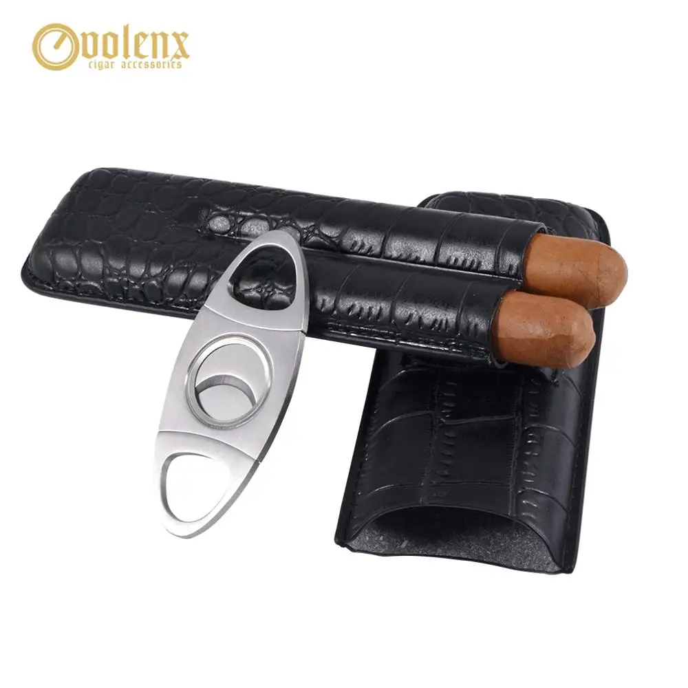 VOLENX 2-Finger Leather Cigar Case with Cutter Mini Pocket Cigarette Storage Box Travel Humidor Cigar Tubes Cigar Accessories
VOLENX 2-Finger Leather Cigar Case with Cutter Mini Pocket Cigarette Storage Box Travel Humidor Cigar Tubes Cigar Accessories