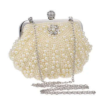 Luxury Women Pearl Beaded Evening Bag Meatal Frame Fashion Clutch Purse High-end Shell Handbag for Lady Girl Party Banquet Club
Luxury Women Pearl Beaded Evening Bag Meatal Frame Fashion Clutch Purse High-end Shell Handbag for Lady Girl Party Banquet Club