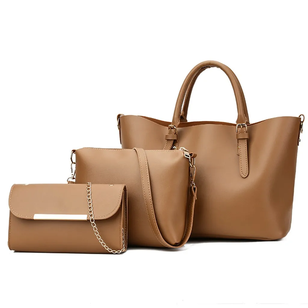 Ladies Pure Color Fashion Holder Bag Casual Three-piece Set Large Capacity Waterproof Handbag Shoulder Bag Messenger Bag 0114
Ladies Pure Color Fashion Holder Bag Casual Three-piece Set Large Capacity Waterproof Handbag Shoulder Bag Messenger Bag 0114