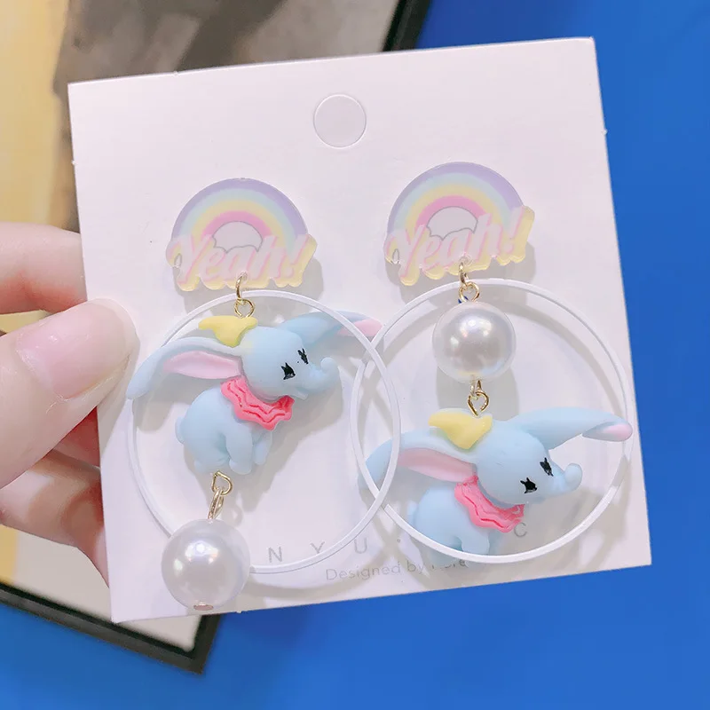 New Personality Sweet Girl Cute Cartoon Flying Elephant Dangle Earrings Silver Needle Korean Rainbow Imitation Pearl Jewelry
New Personality Sweet Girl Cute Cartoon Flying Elephant Dangle Earrings Silver Needle Korean Rainbow Imitation Pearl Jewelry