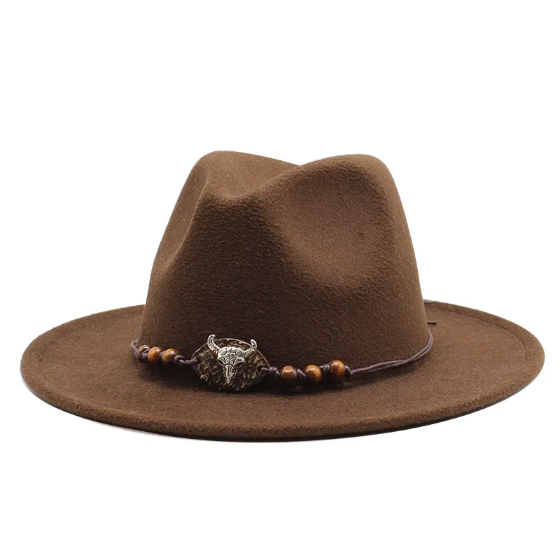 

Wide Brim Wool Felt Jazz Fedora Hats Panama Style Women Ladies Trilby Gambler Hat Fashion Party Cowboy Sunshade Cap