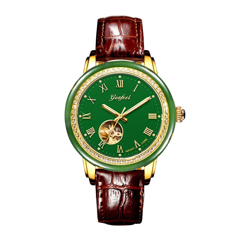 Hetian Jade Hollow Men's Mechanical Watches Leather Strap Advanced movement with Jade Identification Certificate Relojes Hombre
Hetian Jade Hollow Men's Mechanical Watches Leather Strap Advanced movement with Jade Identification Certificate Relojes Hombre