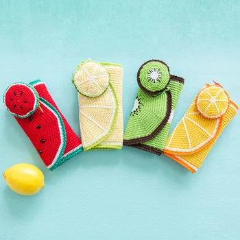 Handmade DIY Material and Tools Crochet Knitting Wool Wallet Eco-dyed Needlework Fruit Watermelon Orange Kiwi Shape Handbag
Handmade DIY Material and Tools Crochet Knitting Wool Wallet Eco-dyed Needlework Fruit Watermelon Orange Kiwi Shape Handbag