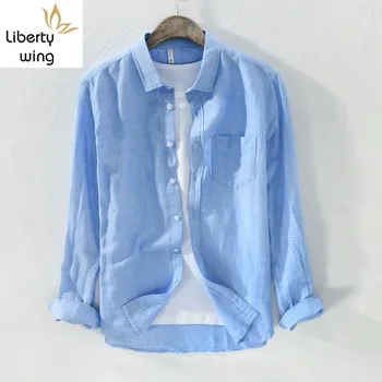 2020 Summer New Mens Luxury Cotton Linen Casual Beach Designer Long Sleeved Top Business Male Work Single Breasted Shirts
2020 Summer New Mens Luxury Cotton Linen Casual Beach Designer Long Sleeved Top Business Male Work Single Breasted Shirts