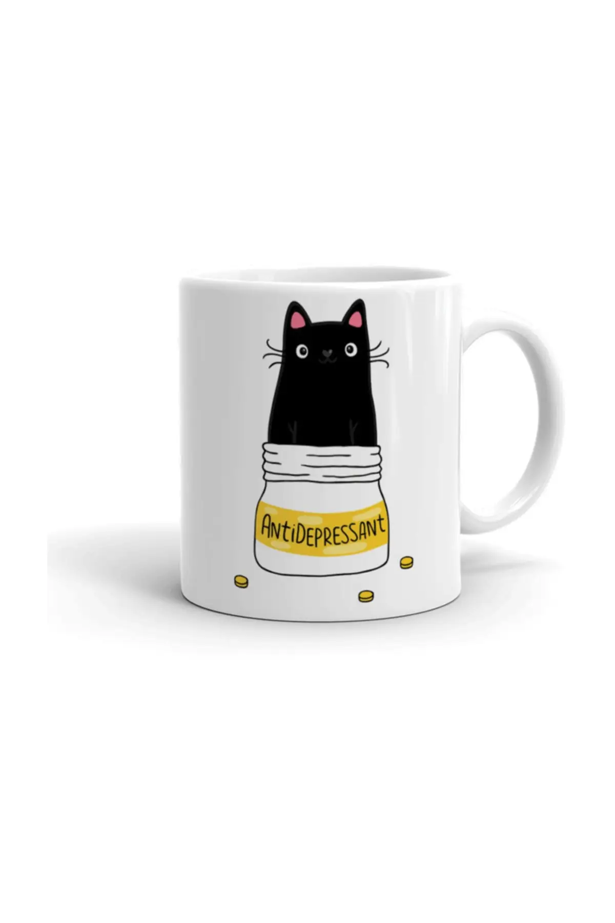 

Antidepressant Cat Ceramic Mug Cup Porcelain Coffee Mugs Tea Cups Hot Drinks Gift Products