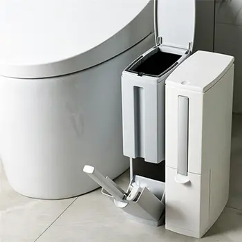 6L Narrow Plastic Trash Can Set with Toilet Brush Bathroom Waste Bin Dustbin Trash Cans Garbage Bucket Garbage Bag Dispenser
6L Narrow Plastic Trash Can Set with Toilet Brush Bathroom Waste Bin Dustbin Trash Cans Garbage Bucket Garbage Bag Dispenser