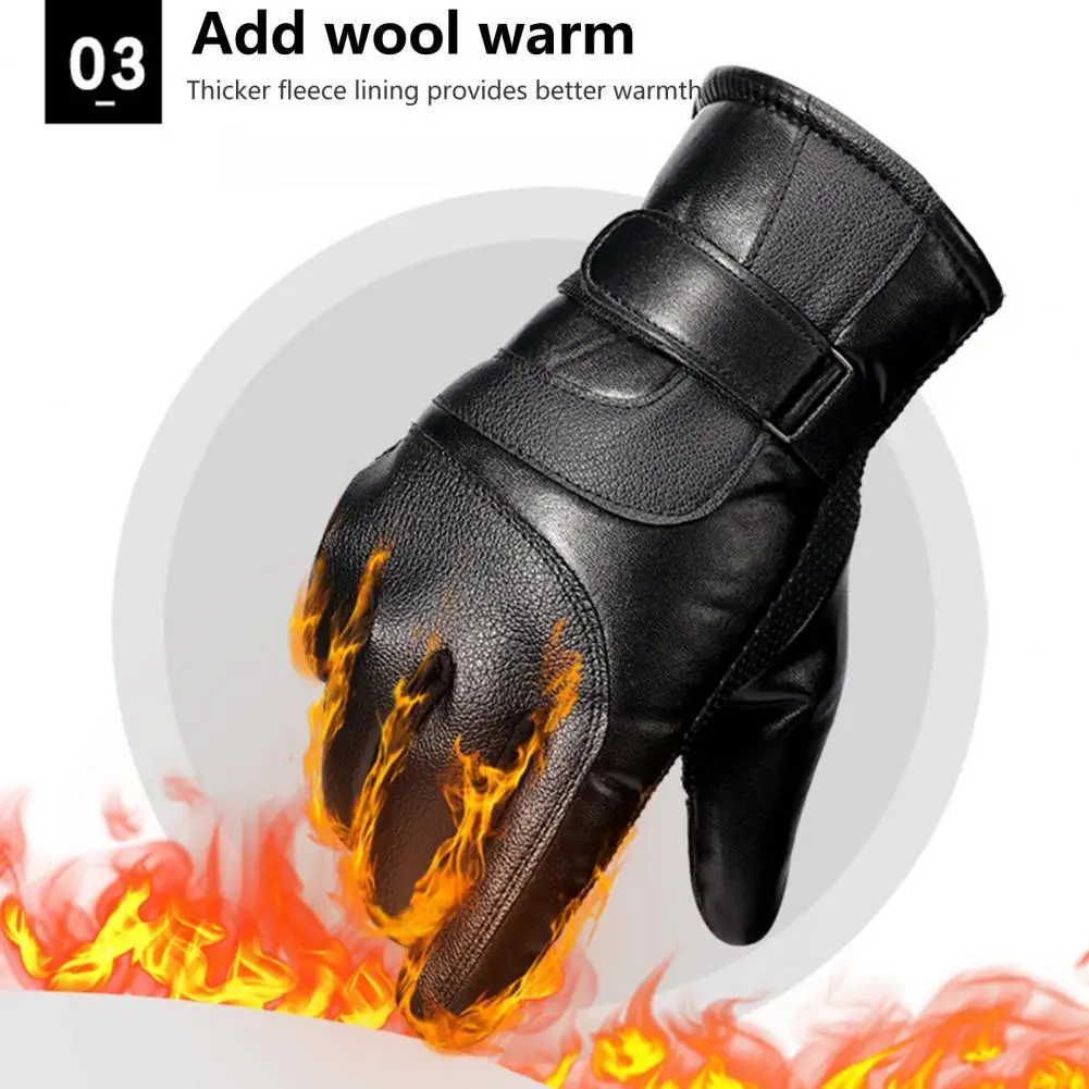 1 Pair Motorcycle Gloves Thickened Wind Resistant Non-slip Touch Screen Warm Faux Leather Men Full Finger Gloves for Outdoor
1 Pair Motorcycle Gloves Thickened Wind Resistant Non-slip Touch Screen Warm Faux Leather Men Full Finger Gloves for Outdoor