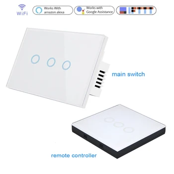 Wifi Smart wall Switch 1 2 3 gang Touch Light Switch with RF433 433MHz control for Alexa Google Home US Standard
Wifi Smart wall Switch 1 2 3 gang Touch Light Switch with RF433 433MHz control for Alexa Google Home US Standard