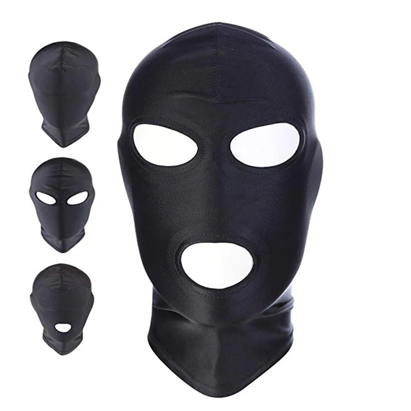 

Unisex Adult Headgear Mask Hood Bondage Breathable Full Face Mask Cap Balaclava Lingerie for Party Nightclub Role Play Costume