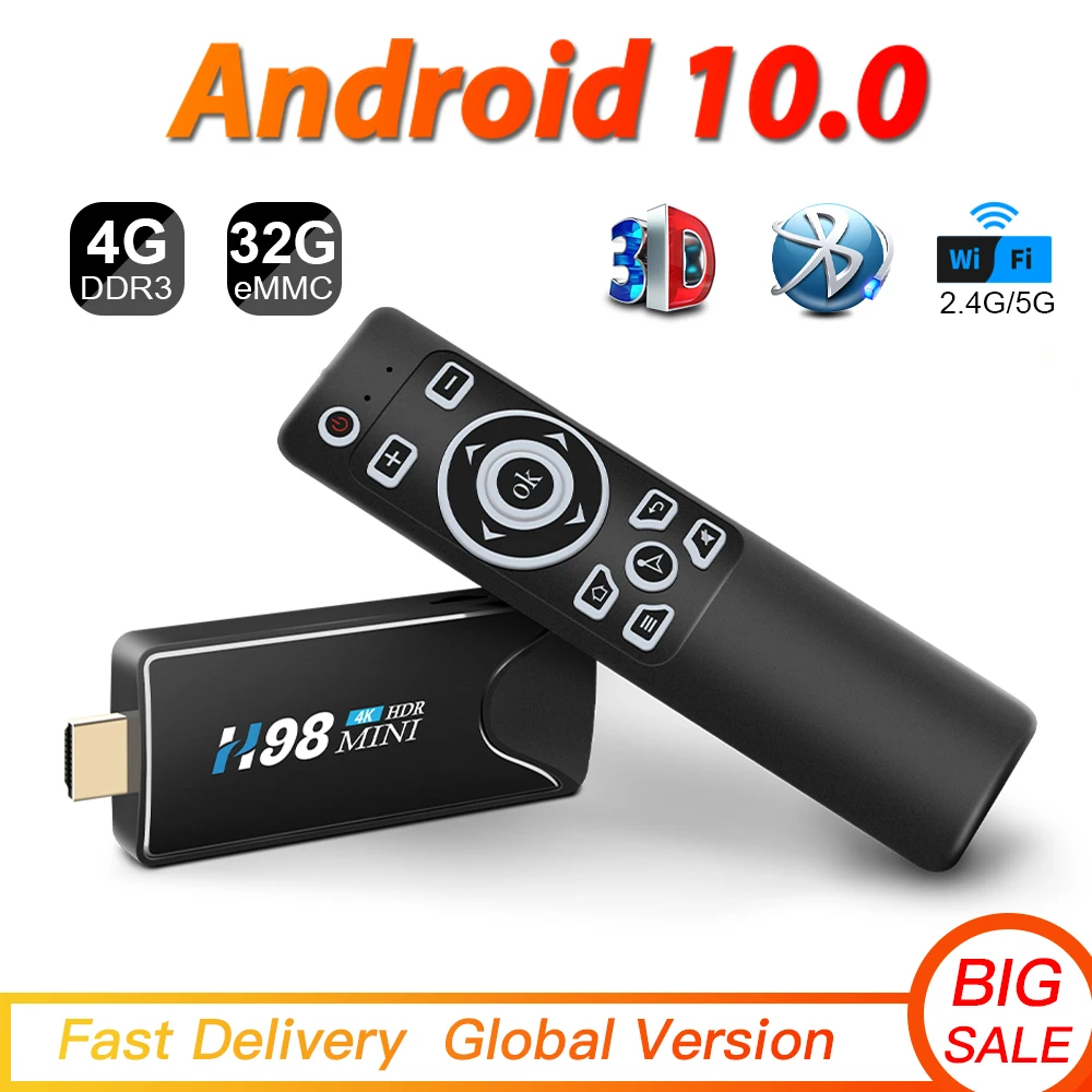 Приставка Смарт-ТВ Android Tv приставка 10 дюймов 2 ГБ/16 ГБ 4 ГБ/32 | Электроника