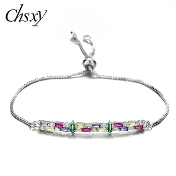 CHSXY Brand Sparkling Irregular Rainbow Cubic Zirconia Bracelet Adjustable Link Chain Bracelets for Women Girls Wrist Decoration 
CHSXY Brand Sparkling Irregular Rainbow Cubic Zirconia Bracelet Adjustable Link Chain Bracelets for Women Girls Wrist Decoration