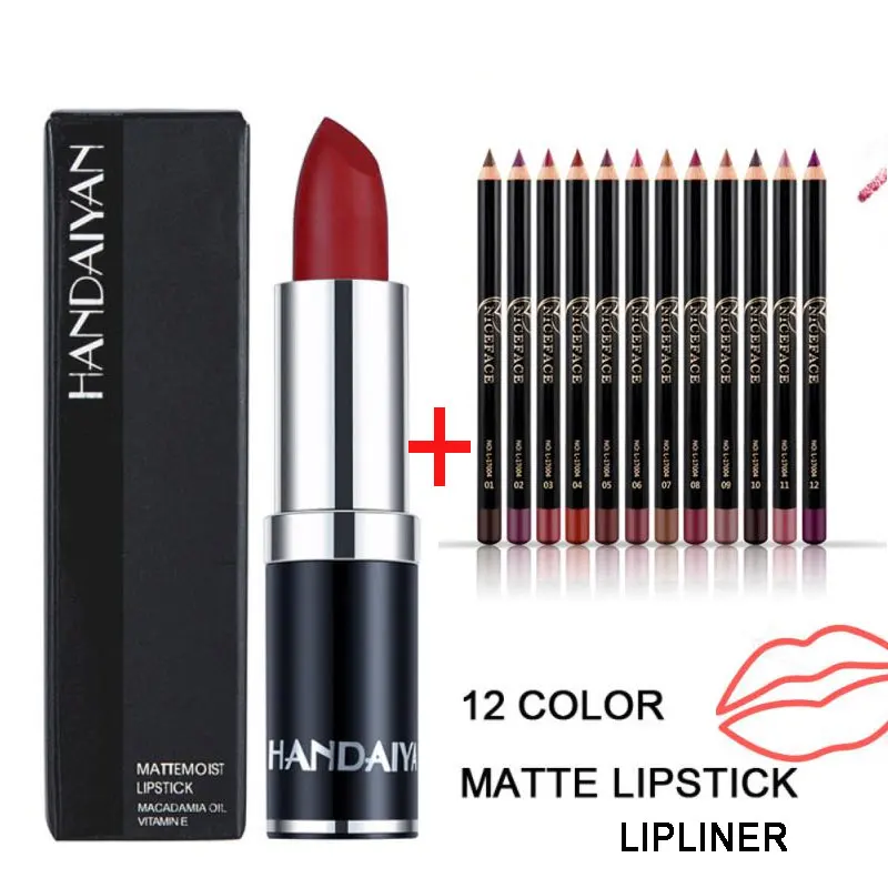 HANDAIYAN Brand Velvet Matte Lipstick 12 Color Long Lasting Matte Lipstick Lips Stick Matte Soft Lipliner
HANDAIYAN Brand Velvet Matte Lipstick 12 Color Long Lasting Matte Lipstick Lips Stick Matte Soft Lipliner