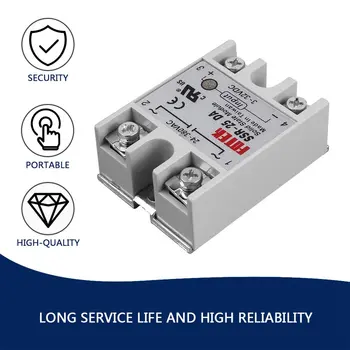 Solid State Relay Module SSR-25DA 25A /250V 3-32V DC Input 24-380VAC Output 
Solid State Relay Module SSR-25DA 25A /250V 3-32V DC Input 24-380VAC Output