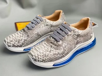 Unisex Designer Genuine Python Leather Air Cushion Sole Women Men Sneakers Authentic Snakeskin Male Casual Lace-up Walking Shoes
Unisex Designer Genuine Python Leather Air Cushion Sole Women Men Sneakers Authentic Snakeskin Male Casual Lace-up Walking Shoes
