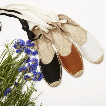Genuine leather flat-heeled sandals straw knitted linen-bottomed shoes high-top bandages Roman style flat shoes women
Genuine leather flat-heeled sandals straw knitted linen-bottomed shoes high-top bandages Roman style flat shoes women