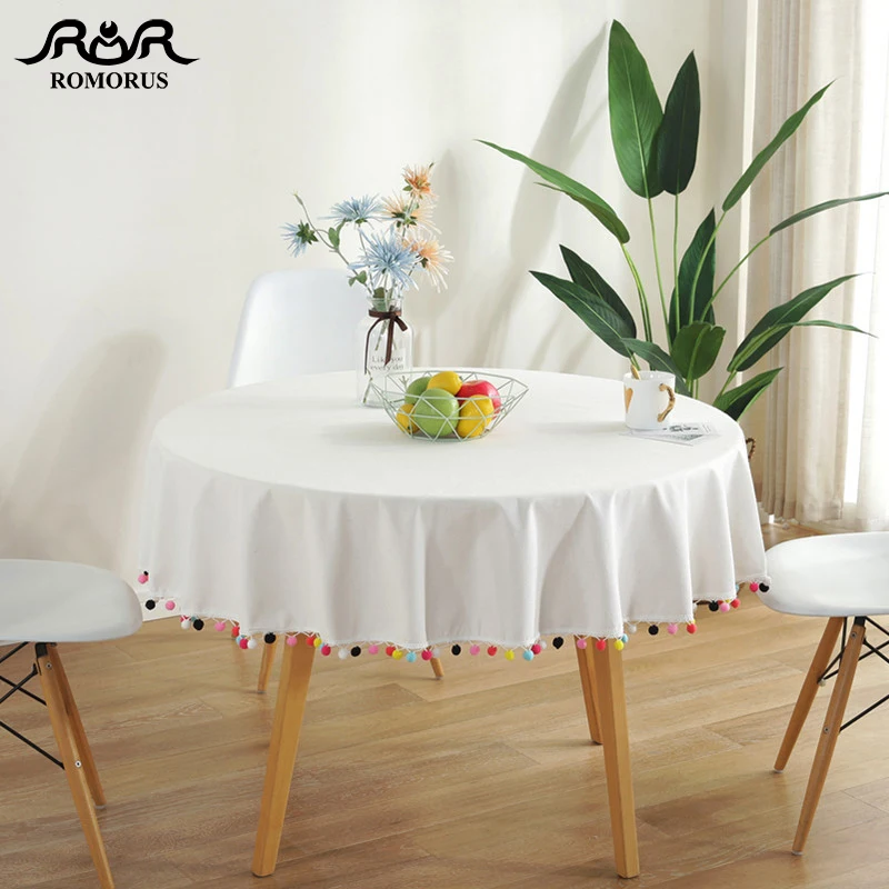 Cotton Linen Round Tablecloth with Colorful Tassel White Table Cloth Linen for Party Christmas Decoration Round Table Covers
Cotton Linen Round Tablecloth with Colorful Tassel White Table Cloth Linen for Party Christmas Decoration Round Table Covers