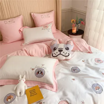 Cartoon Summer Silky Bare Sleeping Dog Applique Embroidered Double-Sided 60 Tencel Four-piece Set Bed Quilt Cover Single
Cartoon Summer Silky Bare Sleeping Dog Applique Embroidered Double-Sided 60 Tencel Four-piece Set Bed Quilt Cover Single