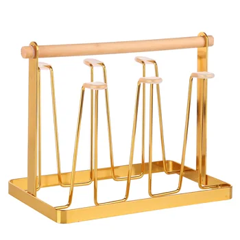 Japanese Style Wrought Iron Upside-down Cup Drain Rack Glass Hanger Cup Holder for Kitchen - Golden 
Japanese Style Wrought Iron Upside-down Cup Drain Rack Glass Hanger Cup Holder for Kitchen - Golden