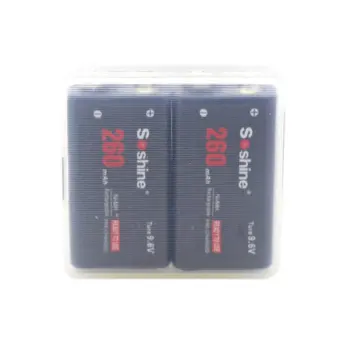 2pcs Black 9V 6F22 Ni-MH Rechargeable Battery 260mAh 9.6V Long-Lasting Performance Low Self Discharge
2pcs Black 9V 6F22 Ni-MH Rechargeable Battery 260mAh 9.6V Long-Lasting Performance Low Self Discharge