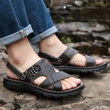 Summer top layer leather wild men's sandals thick soft bottom non-slip sandals and slippers men's summer thick bottom beach shoe
Summer top layer leather wild men's sandals thick soft bottom non-slip sandals and slippers men's summer thick bottom beach shoe