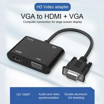 VGA to HDMI VGA Adapter with Audio Cable and USB Power for Computer Desktop Laptop PC Monitor Projector HDTV
VGA to HDMI VGA Adapter with Audio Cable and USB Power for Computer Desktop Laptop PC Monitor Projector HDTV