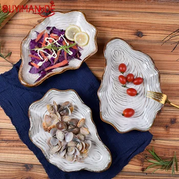 Japanese-style Ceramic Tableware Special-shaped Plate Shell Plate Dish Plate Creative Personality Irregular Western Food Plate
Japanese-style Ceramic Tableware Special-shaped Plate Shell Plate Dish Plate Creative Personality Irregular Western Food Plate