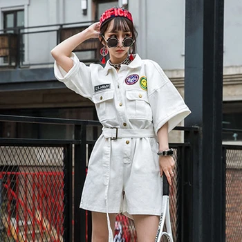 2020 new fashion rompers womens jumpsuit high waist summer jumpsuit street badge webbing loose denim jumpsuit female KZ158
2020 new fashion rompers womens jumpsuit high waist summer jumpsuit street badge webbing loose denim jumpsuit female KZ158