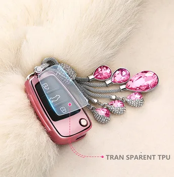 for Audi A1-A7 TT Q3 Q5 Q7 R8 S6 S7 S8 SQ5 RS5 Artificial Crystal Pendant Full-Protective TPU Soft Car Key Case Shell Key Holder
for Audi A1-A7 TT Q3 Q5 Q7 R8 S6 S7 S8 SQ5 RS5 Artificial Crystal Pendant Full-Protective TPU Soft Car Key Case Shell Key Holder