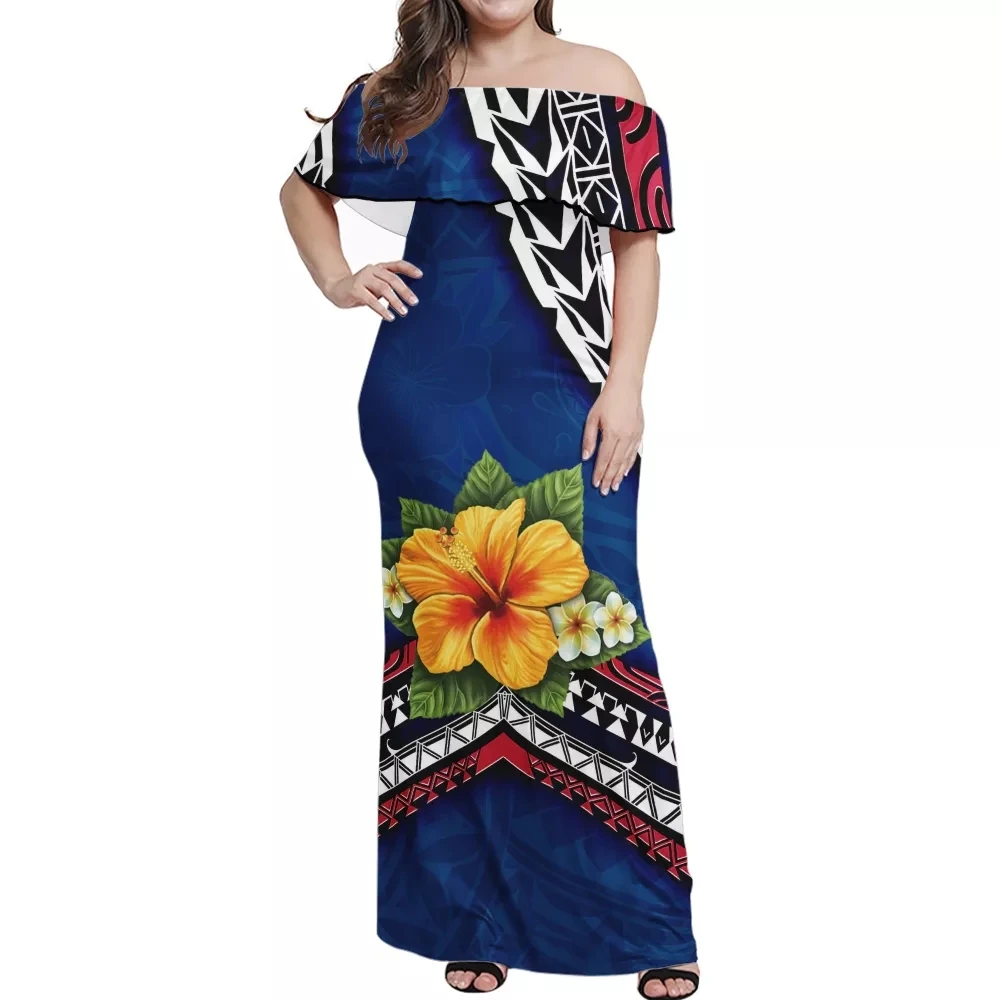 Hycool Polynesian Tribal Women Navy Dress Sexy Elegant Off-Shoulder Floral Evening Dress Hibiscu Print Ladies Sundress Summer
Hycool Polynesian Tribal Women Navy Dress Sexy Elegant Off-Shoulder Floral Evening Dress Hibiscu Print Ladies Sundress Summer