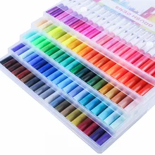 Fournitures d'art marqueurs stylo 100 couleurs Art marqueurs double conseils coloriage pinceau couleur stylos marqueur d'eau pour dessiner croquis(China)