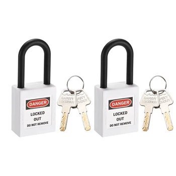 uxcell 2Pcs Lockout Tagout Safety Padlock 1-1/2-inch Nylon Shackle Keyed Different White
uxcell 2Pcs Lockout Tagout Safety Padlock 1-1/2-inch Nylon Shackle Keyed Different White