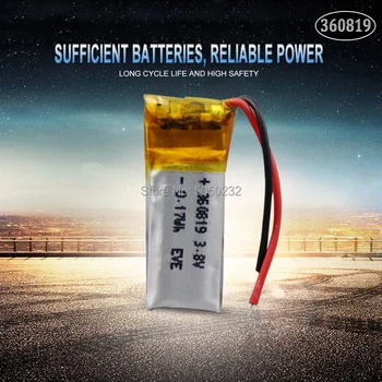 1pc 3.7v 50mah 360819 Lithium Polymer LiPo Rechargeable Battery li ion li-polymer For DIY Mp3 bluetooth Recorder headphone
1pc 3.7v 50mah 360819 Lithium Polymer LiPo Rechargeable Battery li ion li-polymer For DIY Mp3 bluetooth Recorder headphone