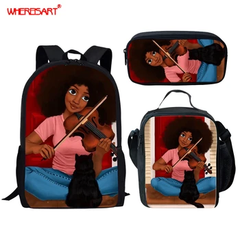 WHEREISART Afro Black Girl Magic & Guitar School Backpacks School Bags for Girls Children Backpack Kids Bag Mochila Escolar
WHEREISART Afro Black Girl Magic & Guitar School Backpacks School Bags for Girls Children Backpack Kids Bag Mochila Escolar