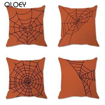 Halloween Spider Web Decorative Throw Pillow Cover Cotton Linen Cushion Cover Pillow Case Home Decor Witch Pillowcase 45X45CM 
Halloween Spider Web Decorative Throw Pillow Cover Cotton Linen Cushion Cover Pillow Case Home Decor Witch Pillowcase 45X45CM