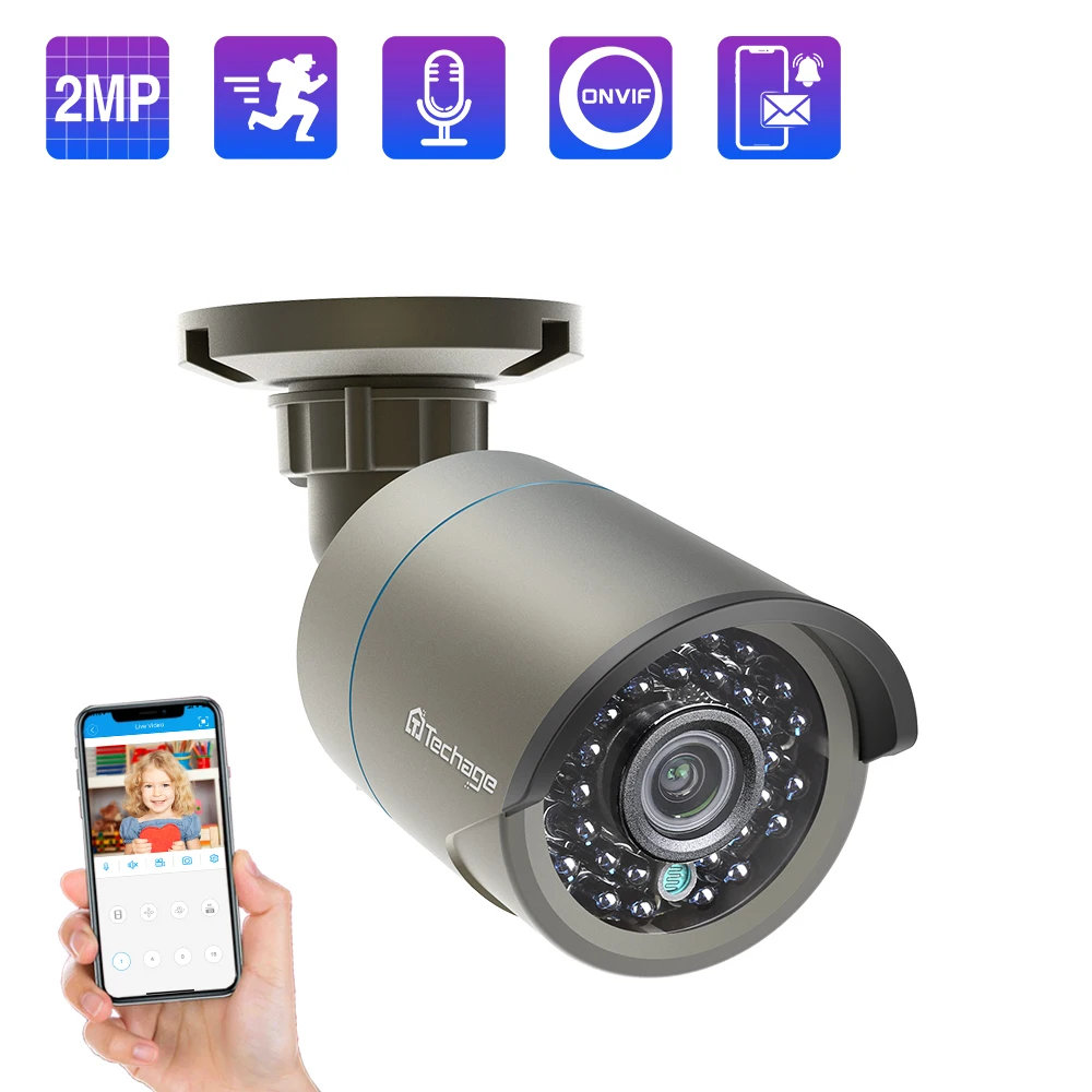 Techage 1080P 48V POE IP Camera Onvif Security CCTV Surveillance Camera 2MP Outdoor IR Night Vision HD Camera for POE System P2P
Techage 1080P 48V POE IP Camera Onvif Security CCTV Surveillance Camera 2MP Outdoor IR Night Vision HD Camera for POE System P2P