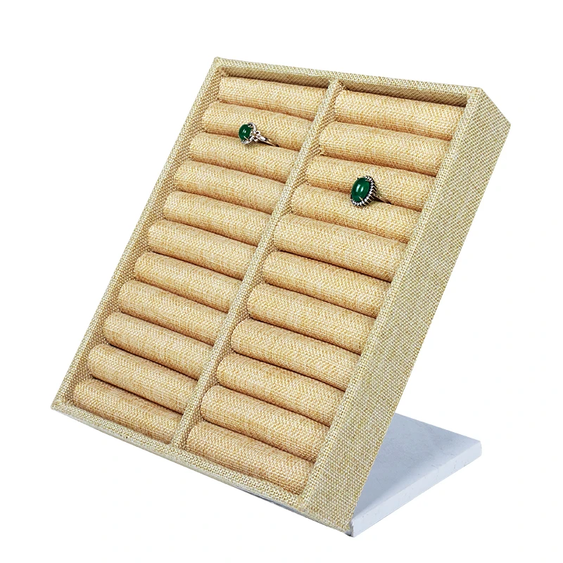 New Design Beige Linen Display Case Jewelry Ring Removable Stand Board Holder Storage Box Plate Organizer
New Design Beige Linen Display Case Jewelry Ring Removable Stand Board Holder Storage Box Plate Organizer