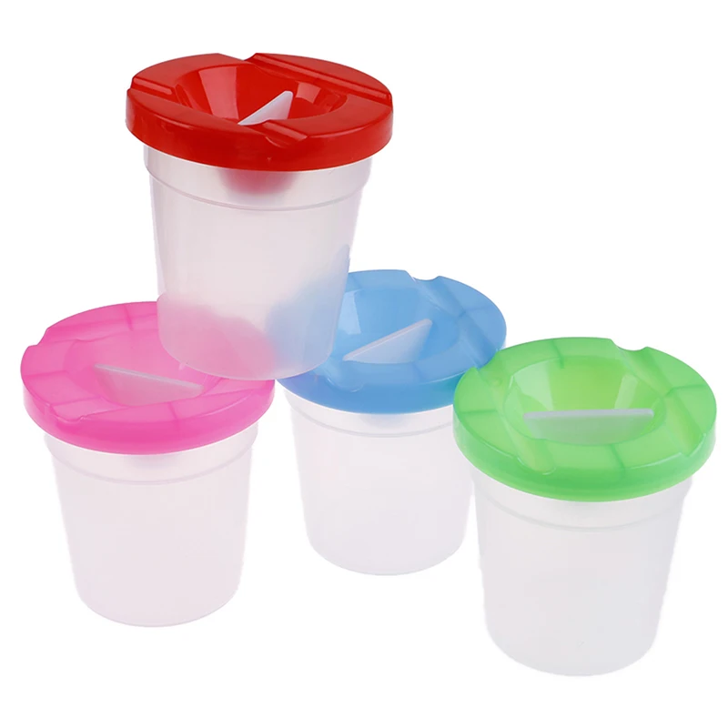Drawing Supplies DIY Children Painting Brush Washing Cup Toning Color Mixing Cups Portable Thickening Anti-overflow Plastic Box | Игрушки и