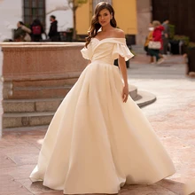 Eightree High Quality Satin Short Sleeve Wedding Dress Ball Gown Bride Dresses 2021 Buttons Plus Size Wedding Gowns Corset Back
Eightree High Quality Satin Short Sleeve Wedding Dress Ball Gown Bride Dresses 2021 Buttons Plus Size Wedding Gowns Corset Back