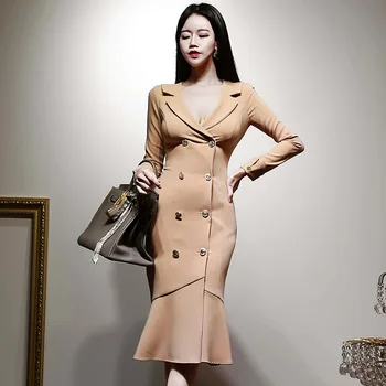 2019 New Women dress Double Breasted Slim Long Tail Dresses Shops And Color 3103
2019 New Women dress Double Breasted Slim Long Tail Dresses Shops And Color 3103