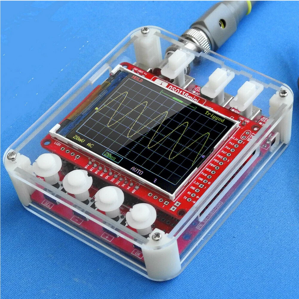DSO138 Mini With Case Digital DIY Professional Oscilloscope Kit Practical Pre-soldered TFT LCD Analyzer Test Electronic Learning
DSO138 Mini With Case Digital DIY Professional Oscilloscope Kit Practical Pre-soldered TFT LCD Analyzer Test Electronic Learning