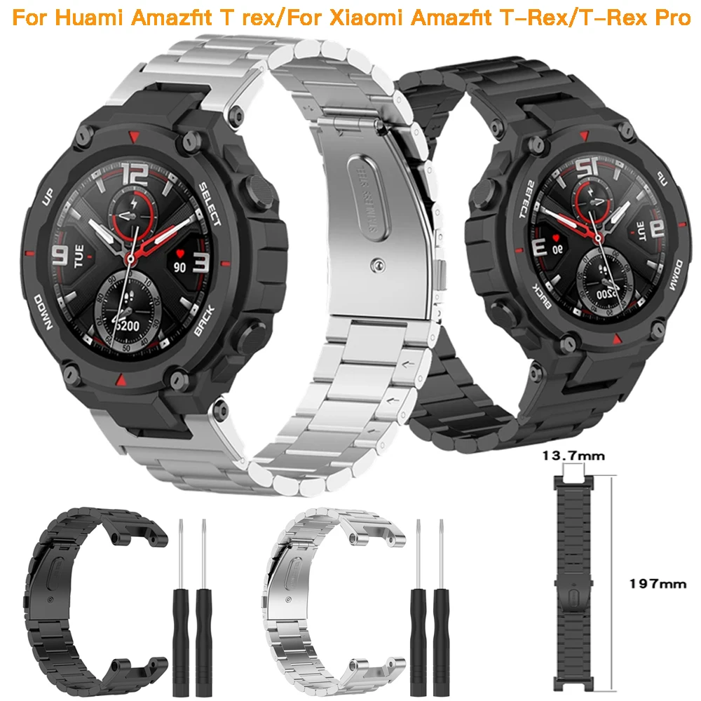 Metal Band Replacement Straps For Huami Amazfit T rex Band Stainless Steel Bracelet For Xiaomi Amazfit T-Rex/T-Rex Pro Strap
Metal Band Replacement Straps For Huami Amazfit T rex Band Stainless Steel Bracelet For Xiaomi Amazfit T-Rex/T-Rex Pro Strap