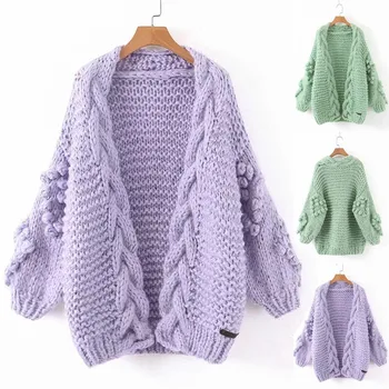 Women Casual Puff Sleeve Knit Cardigan Sweater Outerwear Loose Splice Coat Winter Autumn Warm Loose Outwear Tops pull femme#G1
Women Casual Puff Sleeve Knit Cardigan Sweater Outerwear Loose Splice Coat Winter Autumn Warm Loose Outwear Tops pull femme#G1