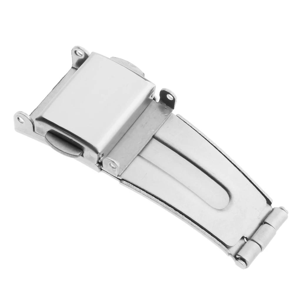 10 Pieces/Lot silver color Watch Buckle Stainless Steel Deployment Clasp Folding Double Push Buckle 5mm-22mm