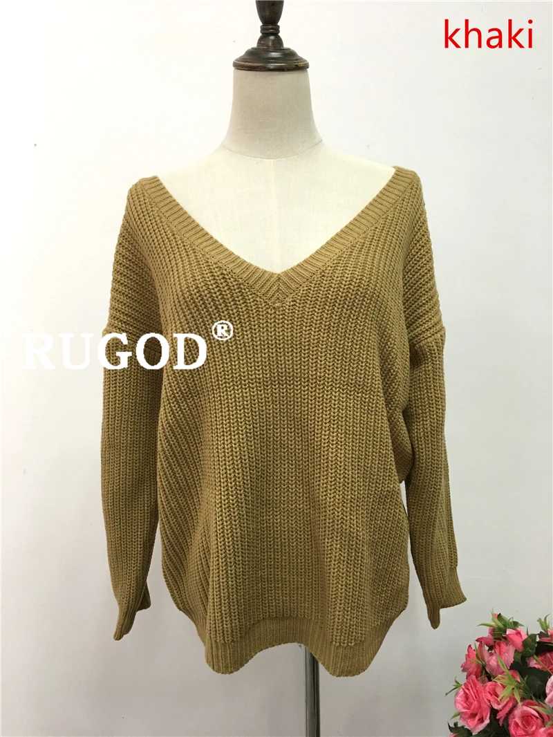 FREE SHIPPING Sweater Outfit Winter Backless V-neck Pullover Knitted JKP2768 FREE SHIPPING Sweater Outfit Winter Backless V-neck Pullover Knitted JKP2768