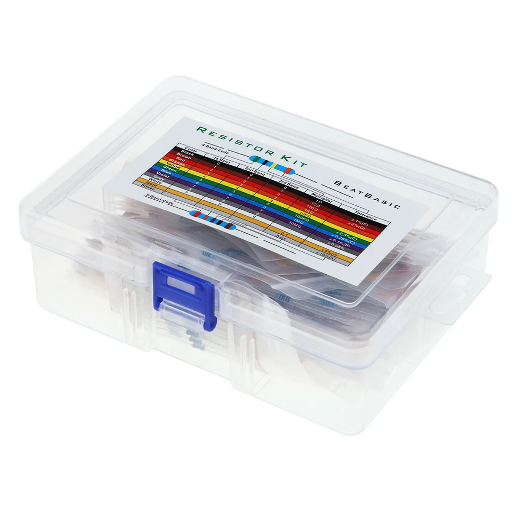 1000 Pieces 50 Values 1% Resistor Kit, 1 Ohm-10M Ohm 1/4W Metal Film Resistors Assortment for DIY and Experiments 1000 Pieces 50 Values 1% Resistor Kit, 1 Ohm-10M Ohm 1/4W Metal Film Resistors Assortment for DIY and Experiments